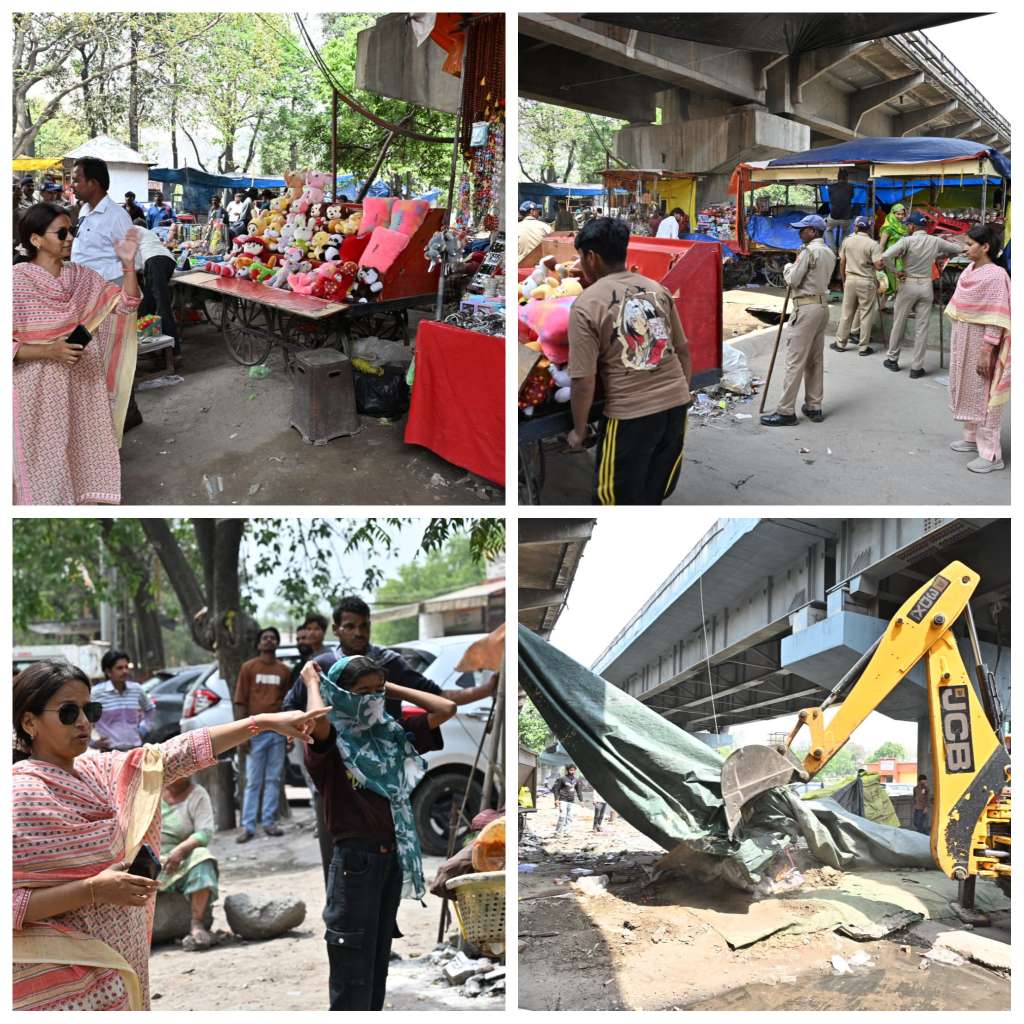 अवैध अतिक्रमण पर चला प्रशासन का पीला पंजा, सीसीआर के समीप सड़क किनारे अवैध रूप से लगाए गए लगभग 50 से अधिक रेडी ठेलियों को हटाया